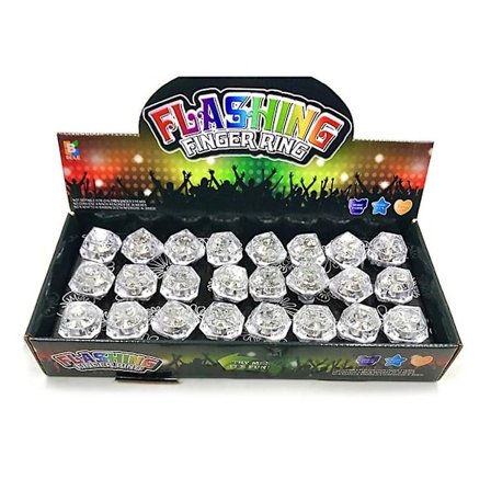 24-pakning LED-ringer med lys - blinkende LED-diamantringer - festutstyr