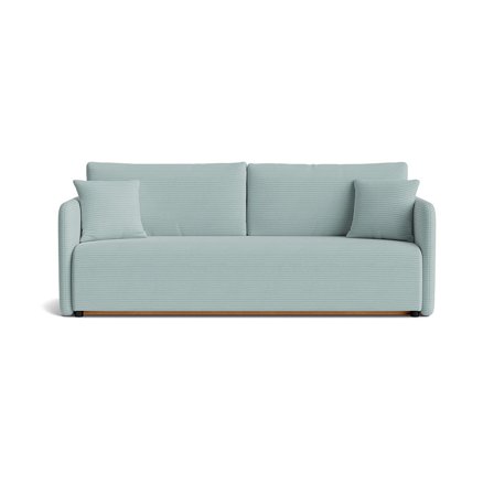 Firenze 3-Sitzer-Schlafsofa, Stauraum, Lincoln Pastel Blau, Cord-Optik, Modernes Design mit Bettfunktion und Bettkasten für Gäste, 88cm Höhe