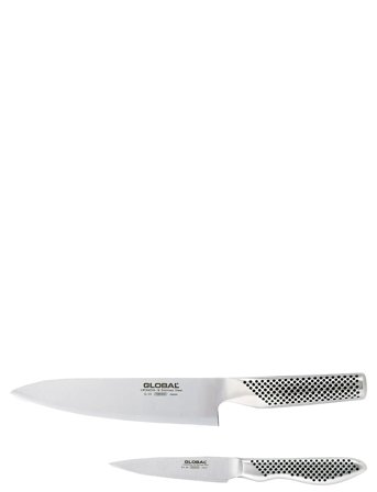 GLOBAL Knivsæt I 2 Dele G-55 & Gs-38 - Silver - ONE SIZE