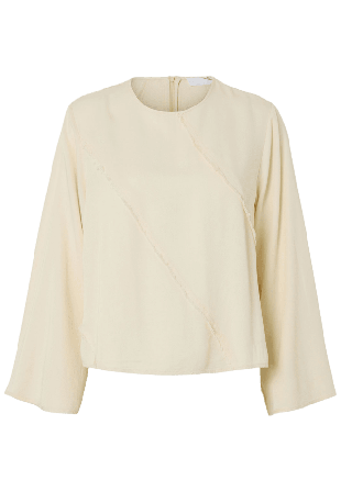 Selected Femme SLFIVANA 7/8 TOP B Blusar Dam Beige 40
