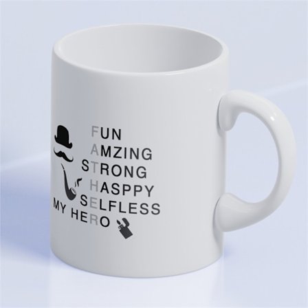 Word-keramisk mugg Minimalistisk Word-kaffemugg med bred mun för speltema 8,1x8,1x9,5 cm CCP322