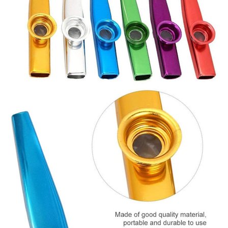 Set med 6 Metall Kazoo Musikinstrument, Metall Kazoo Musikalisk Fl