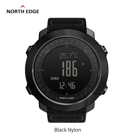 North Edge Apache smartklokke Herre sport smartklokke for løping, klatring, svømming, kompass, høydemåler, barometer, vanntett 50m