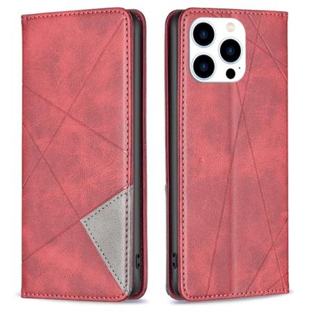 iPhone 15 Pro BINFEN FÄRG Præget Wallet Case - Rød Rød