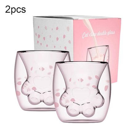 Katt Pot Dobbelvegg Glass Krus Nyhet Kaffekopp Gave til Venner