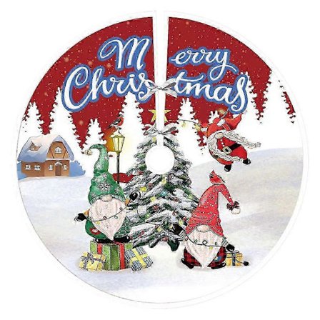 Painettu sarjakuvametsä joulukuusenalusmatto, joulukoriste