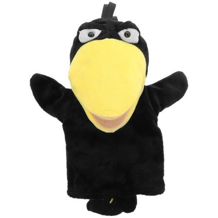 Plush Hånddukke Småbarn Kråke Plussj Leke Tegneserie Hånddukke Foreldre-barn Interaktiv Plussj Leke Svart Black 23X15X10CM