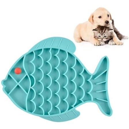 Langsom Foderskål, Slikkemåtte til Hunde eller Katte, Fremmer Langsom Fordøjelse for Hunde og Katte