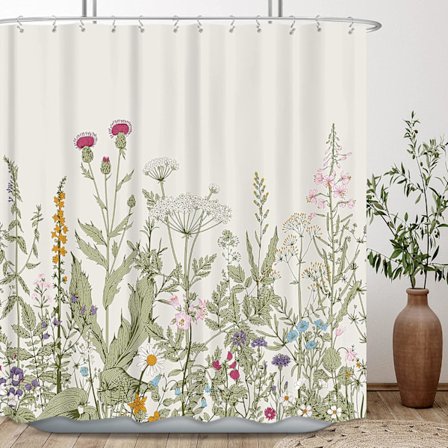 Vildbloms duschdraperi badrumsdekor 72Wx72H tum