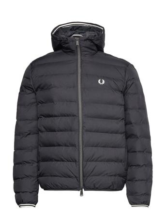 Hooded Insulated Jkt Fôret Jakke Svart Fred Perry
