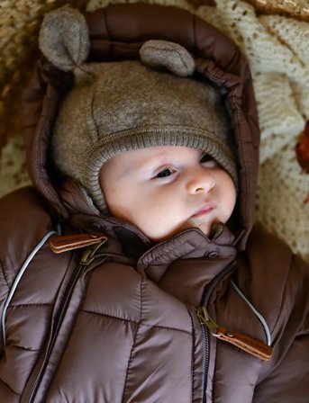 mikk-line Puff Baby Suit W Acc Rec. - Brown - 62