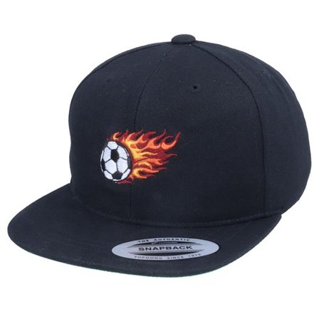 Forza - Svart snapback Keps - Kids Flaming Football Black Snapback @ Hatstore
