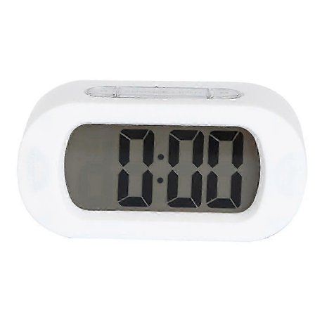 Simpelt digitalt LCD vækkeur til natbordet med snooze og elektronisk tidsvisning
