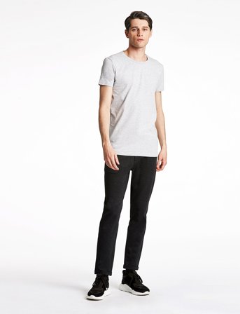 Lindbergh Mens Stretch Crew Neck Tee S/S - Grey - M