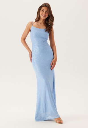 Bubbleroom Occasion - Sequin Gown - Light blue - Kläder