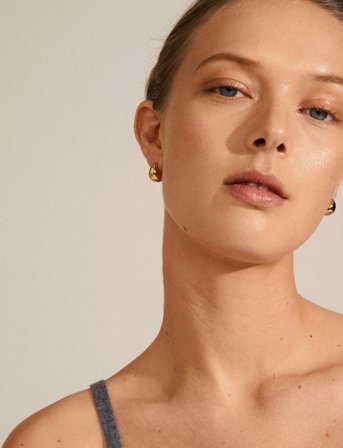 Pilgrim Alexane Recycled Chunky Mini Hoop Earrings - Gold - ONE SIZE