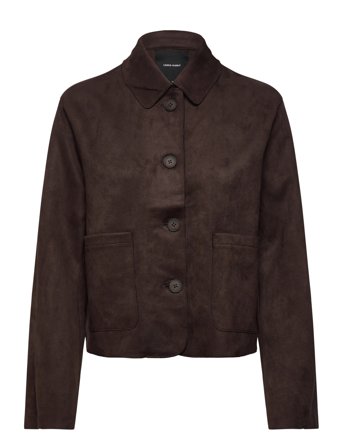 Vmhazelfelia Ls Faux Suede Jacket Brown Vero Moda