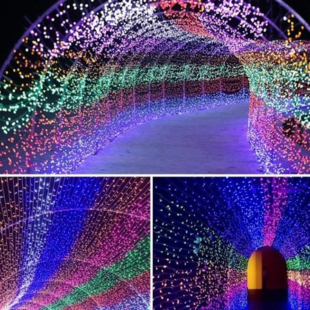 100M Utendørs LED-lysstreng 8 Moduser Julelys IP44 Vanntette for Hagedekorasjon Flerfarget