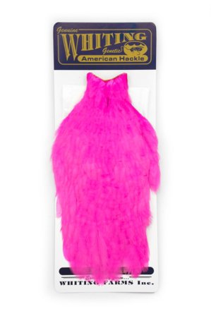 Whiting American Hen Cape White dyed Pink