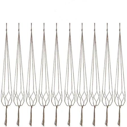 Planteophæng, 6 stk. hængende plantepotteplanteholder kurv jute rebholder til indendørs udendørs 105 cm(6 stk.)
