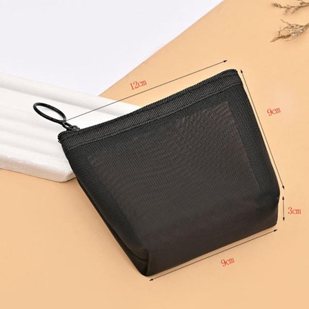 Mesh sminkväska Transparent Portabel kosmetisk förvaring Resor Li