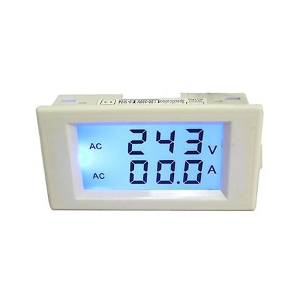 AC Digitaalinen Volttimittari AC/DC Ampeerimittari 80-300V (valkoinen), Kaksoisnäyttö Virta- ja Jännitemittari Digitaalinen Näyttö AC Volttimittari 