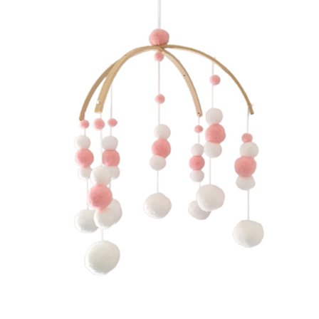 Træ Baby Seng Mobile med Filtkugler Vindspil Børneværelse Indretning til Drenge og Piger
