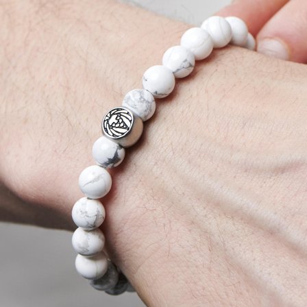 Pulsera de piedras blancas para hombres - Pulseras de perlas