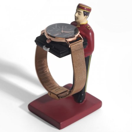 Klocka Skrivbord Bagage Klocka Stativ Klocka Skrivbord Dörrvakt Ring Placering Skrivbord Kreativ Servitör Klockförvaring Skrivbord (Servitör Form)