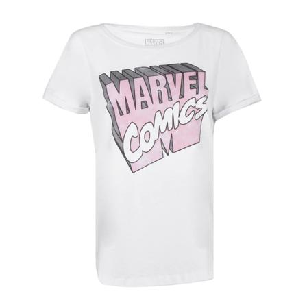 Marvel Dam/dam Retro 3d-logotyp T-shirt M Vit