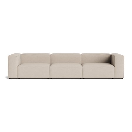 Lissabon XL 3 personers sofa - Danubio Beige - 360x100x72cm - Slidstærk 3 personers sofa med kvalitetsstof & ramme af krydsfiner