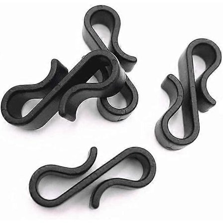 50 stk. julelysklemmer Mini tagrendekroge Plast S-formede klemmer Hængekroge Julestreng, Sort