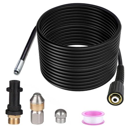 Putkenpuhdistussuutinsarja, 15 m iso pää Karcher nylon ulkokierre,