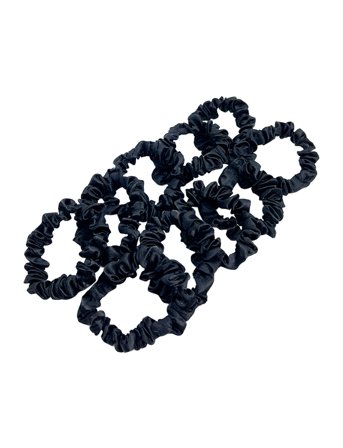 Skinny Scrunchie 10 Pcs Black Pipol's Bazaar