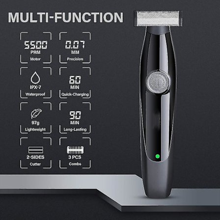 Fong Electric Trimmer And Shaver For Men, Ipx7 Waterproof Wet & Dry Edger - For Face, Body, Beard, Hair, Mustache Wit