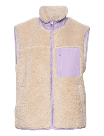 Vmcille Short Teddy Waistcoat Boos Beige Vero Moda