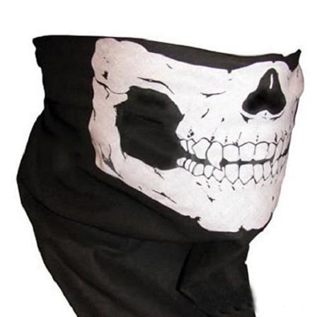 Döskallemask Sjal Halsduk För Backen Bandana Svart 47 X 23 Cm
