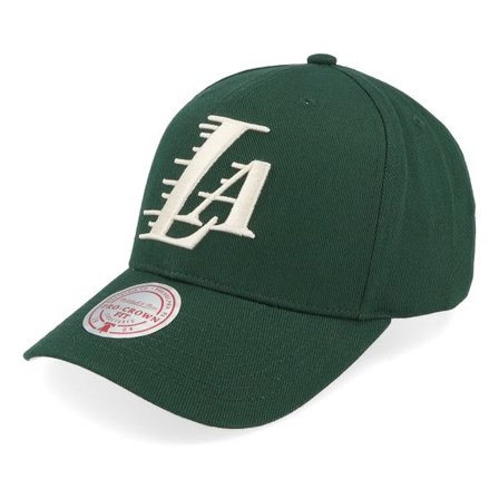 Mitchell & Ness - NBA Grön adjustable Keps - Los Angeles Lakers Green/Cream Pro Crown Green Adjustable @ Hatstore