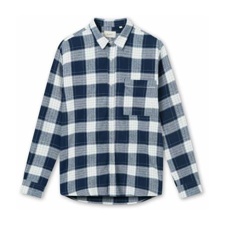 Forét, Dale Shirt Blauw, Heren, Maat:XL,Katoen