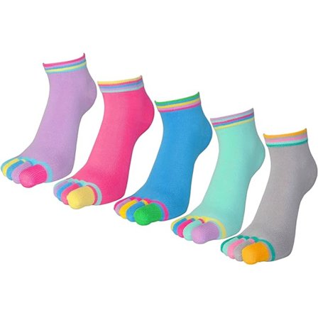 5-pack dam pilates femfinger tå yoga sport bomullsfoder