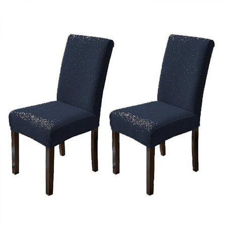Kjøkkenstoltrekk sett med 2, Parsons stoltrekk beskyttelse for spisestue, marineblå