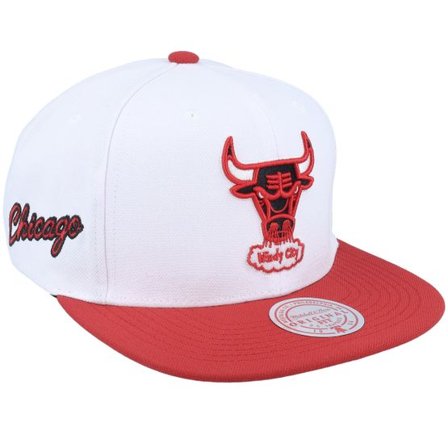 Mitchell & Ness - NBA Vit snapback Keps - Chicago Bulls Side Core 2.0 Hwc White/Red Snapback @ Hatstore