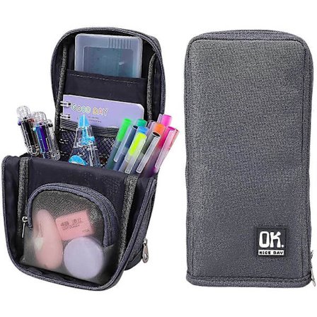 Stor Kapacitet Penalhus Lærred Stor Opbevaringspose (Sort)[D]