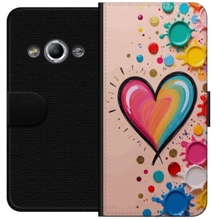 Kompatibelt Lommeboketui til Samsung Galaxy Xcover 3 Rainbow Heart Splash