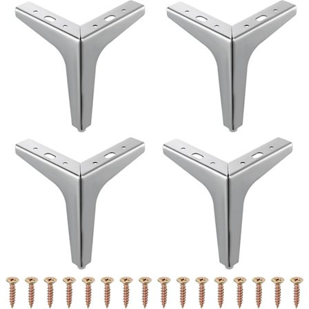 4 stk. 15 cm trekant møbelben, metalbordben med skruer og beskytter
