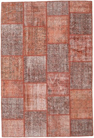 Patchwork Rug Hand Knotted 158X235 Brown/Orange Turkey