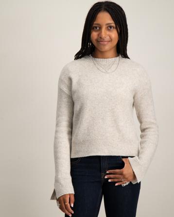 LMTD NLFLODET LS SHORT RIB KNIT Beige Pullover Mädchen - Kidsbrandstore