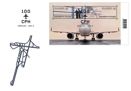 Danmark - Københavns Lufthavn 100 år - Førstedagskuvert miniark