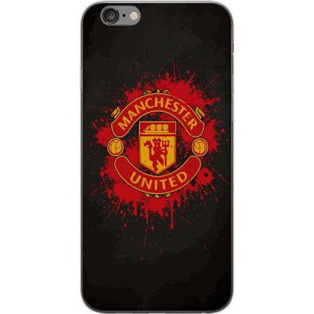 Kompatibelt Mobildeksel til Apple Apple iPhone 6 Plus Manchester United logo i rød og gul farge med røff sportslig bakgrunn