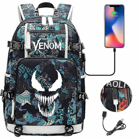 Venom Fashion Tryckt Usb Ungdom Skolväska (2-108)